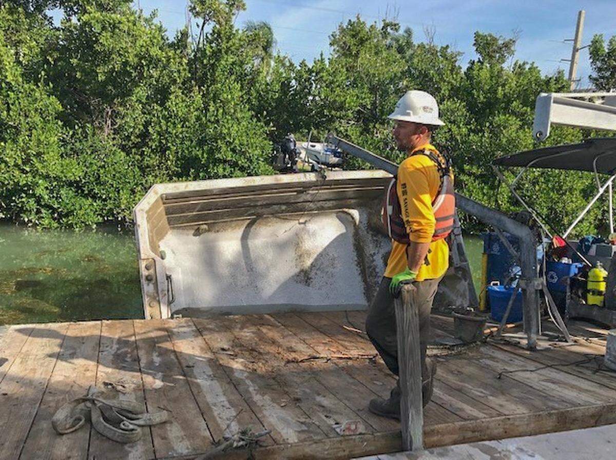 A hot tub was found in a canal on Summerland Key.