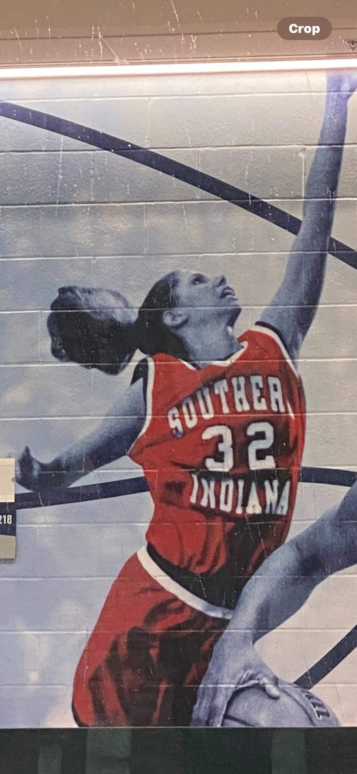 Former Southern Indiana standout Daria Terrell, seen here playing for her college alma mater in the 1990s, was a teammate of NSU women’s basketball coach LeAnn Freeland-Curry in those days. Terrell’s daughter now plays for Freeland-Curry at NSU.