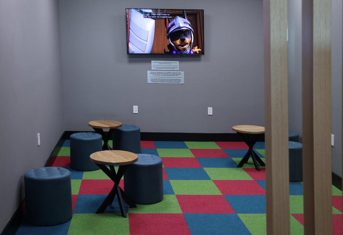 A playroom for younger travelers is offered at Avianca;s new lounge at MIA.