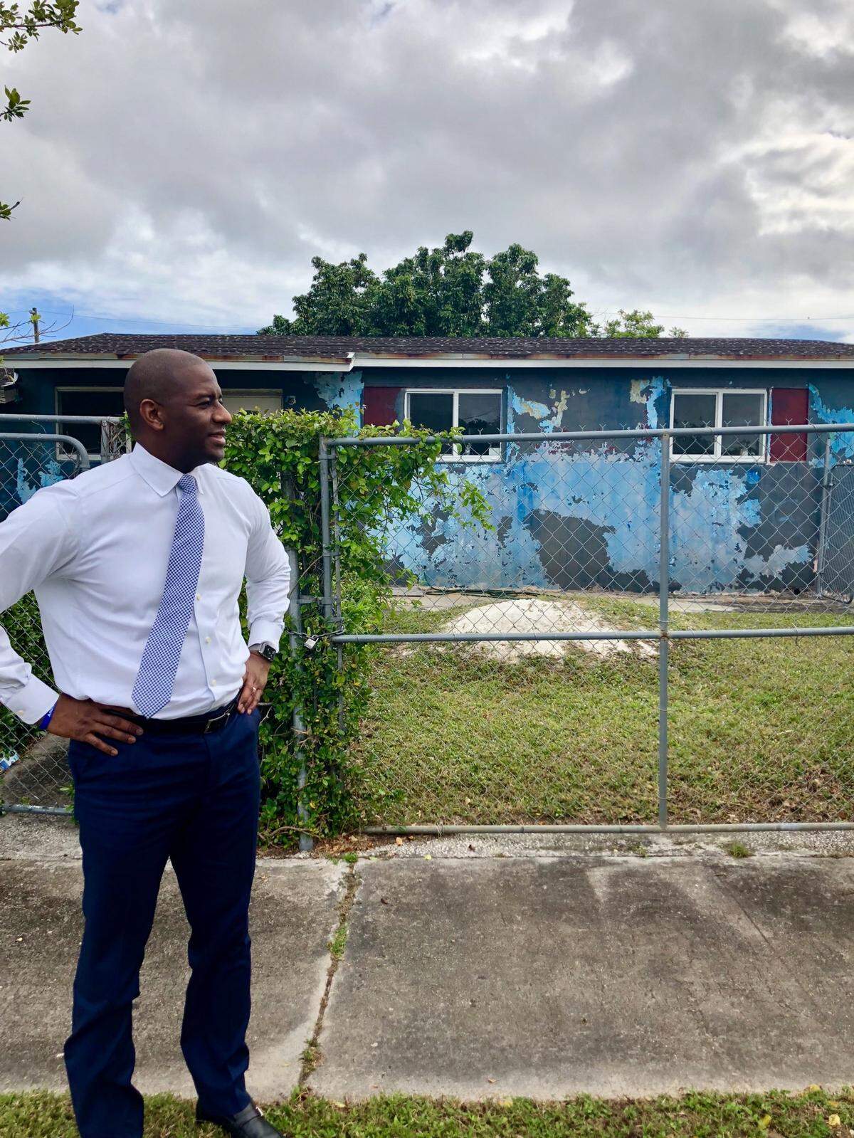 During the primary campaign, Andrew Gillum visited his grandparents’ home in Richmond Heights. He lived here off and on with his family.