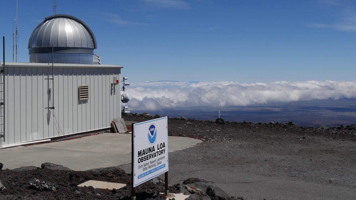 NOAA’s Mauna Loa Atmospheric Baseline Observatory is perched high atop Hawaii’s largest mountain to sample well-mixed background air free of local pollution.