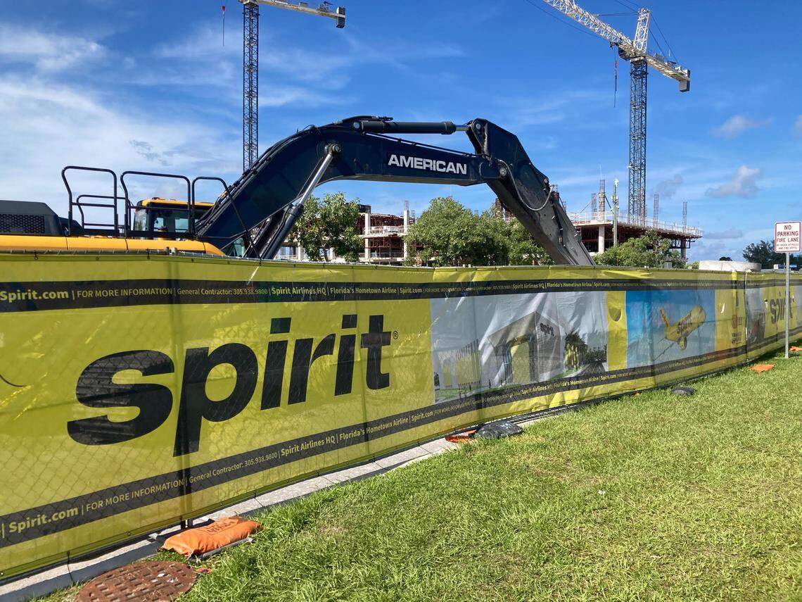 The new Spirit Airlines corporate campus is under construction in Dania Beach. If New York-based JetBlue gets the green light from regulators to close its deal with Spirit, the campus won’t be a corporate headquarters but JetBlue will use it.