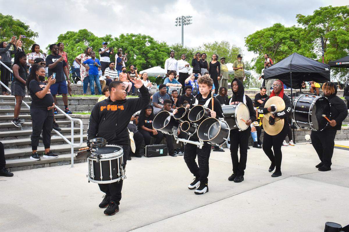 A group of student performers at the inaugural Miami Gardens Youth Music Festival on Saturday, May 21.