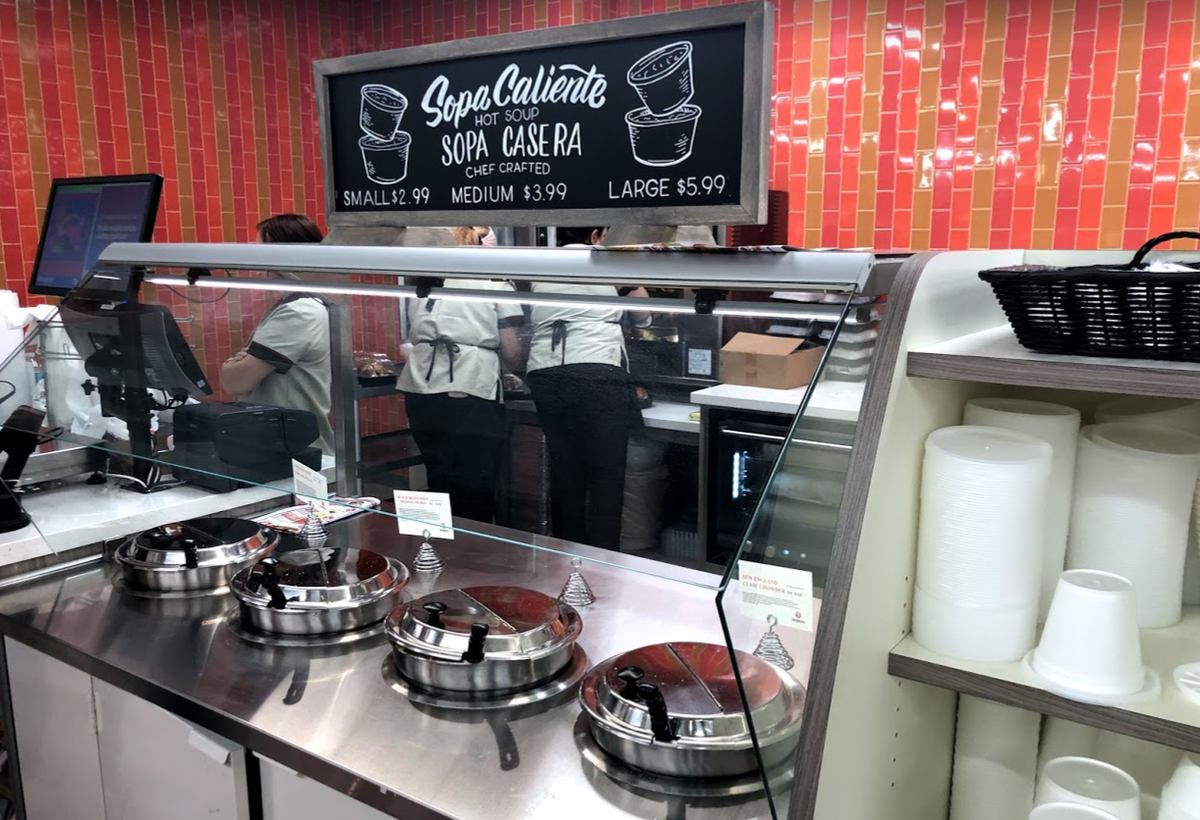 Hot soup station at new Sedano’s in Hialeah
