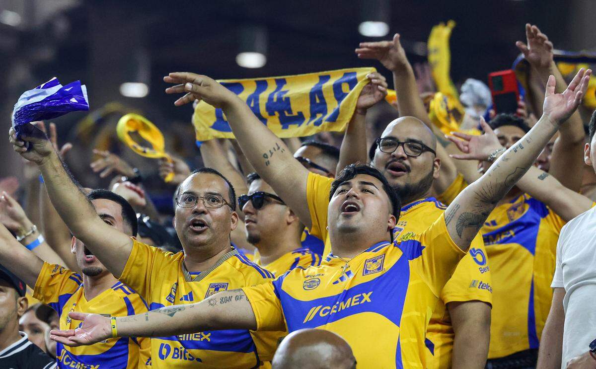 Aug 3, 2024; Houston, Texas, USA; Tigres UANL fans cheer during the match against Inter Miami CF at NRG Stadium. Mandatory Credit: Troy Taormina-USA TODAY Sports