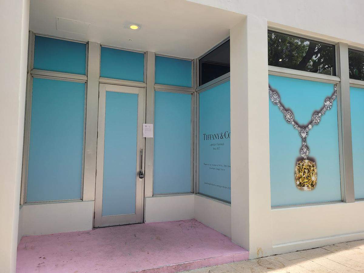 The empty storefront at the former OTL shows that Tiffany & Co. is planning to move into the space. A note on the door announced the closing to customers.
