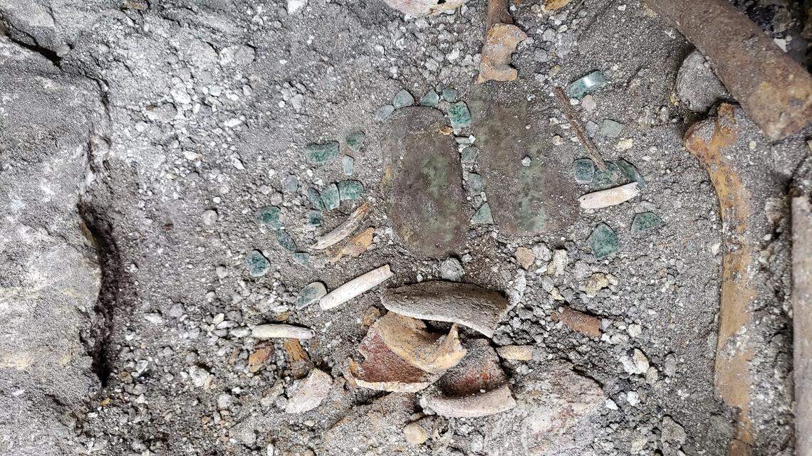 The only damage to the tomb was to its stone ceiling, the team said.