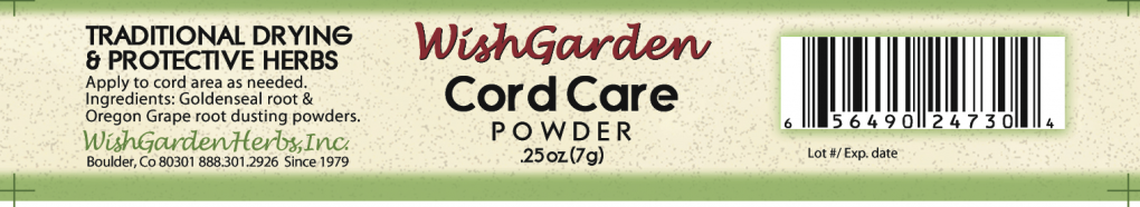 WishGarden Herbs Cord Care Powder label