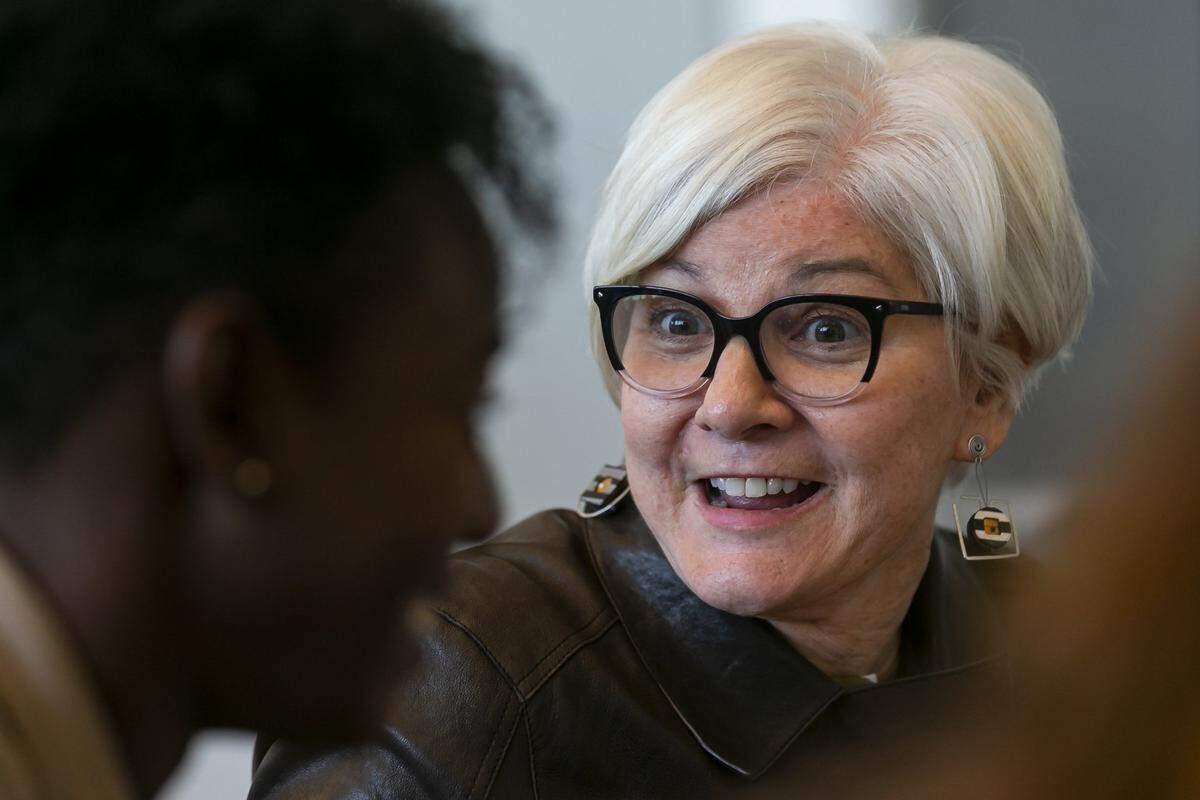 Victoria Rogers, vice president of arts at the John S. and James L. Knight Foundation, participates in day one of the Florida Priorities Summit at the University of Miami in Coral Gables, Florida on Monday, Nov. 18, 2019.