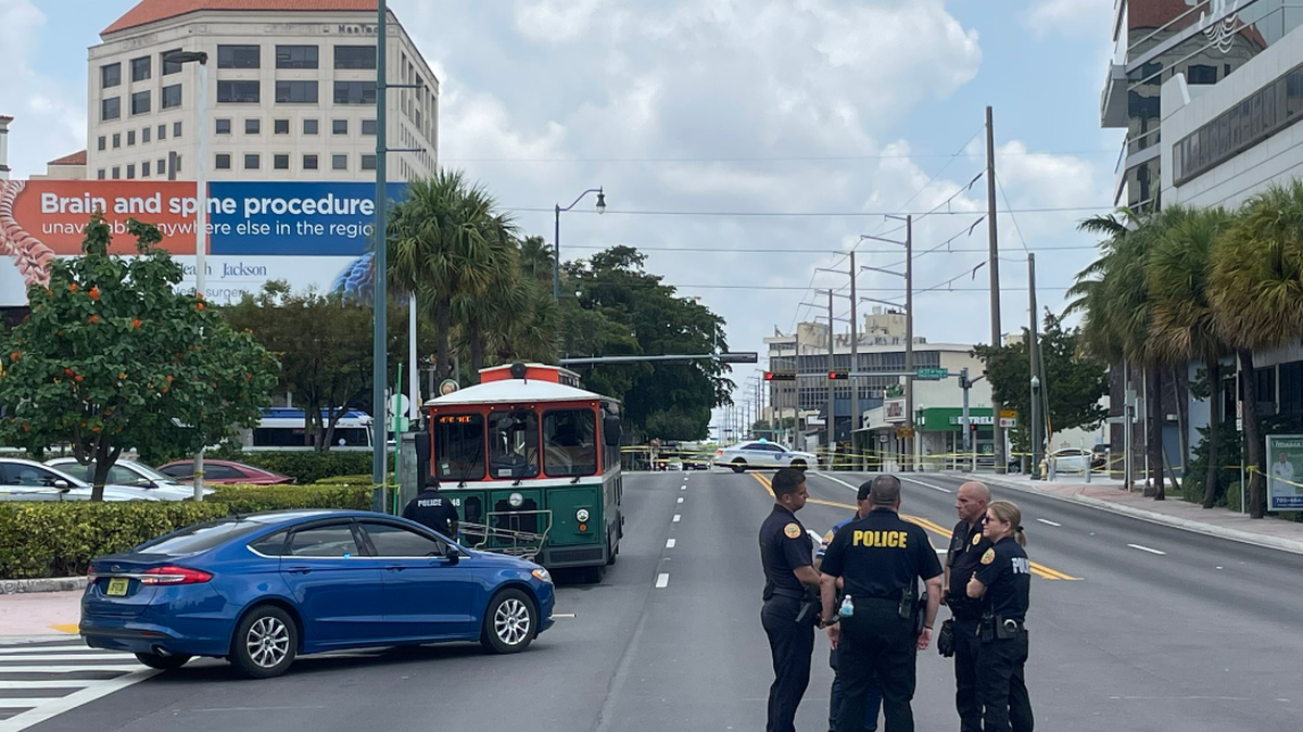 Little Havana’s Calle Ocho was shut down by La Carreta restaurant, 3632 SW Eight Street, after a Miami trolley struck and killed a passenger Monday, May 13th, 2024.
