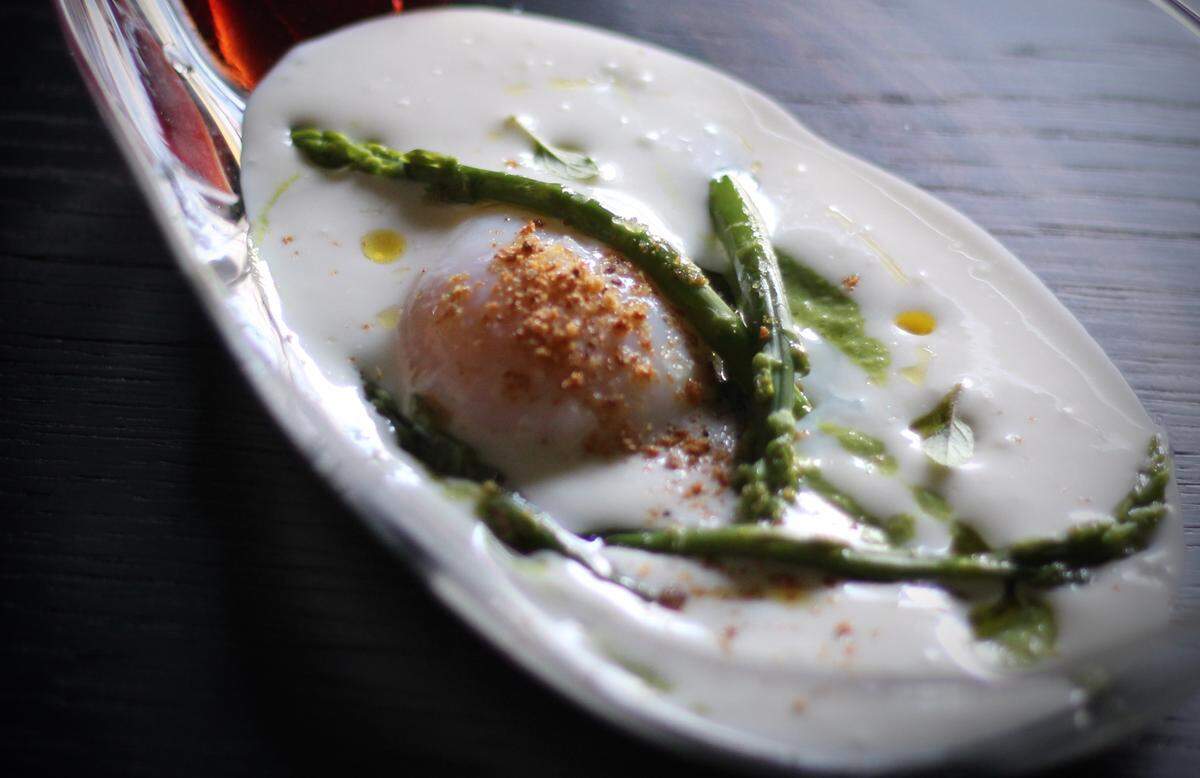 Poached egg in Parmesan foam
