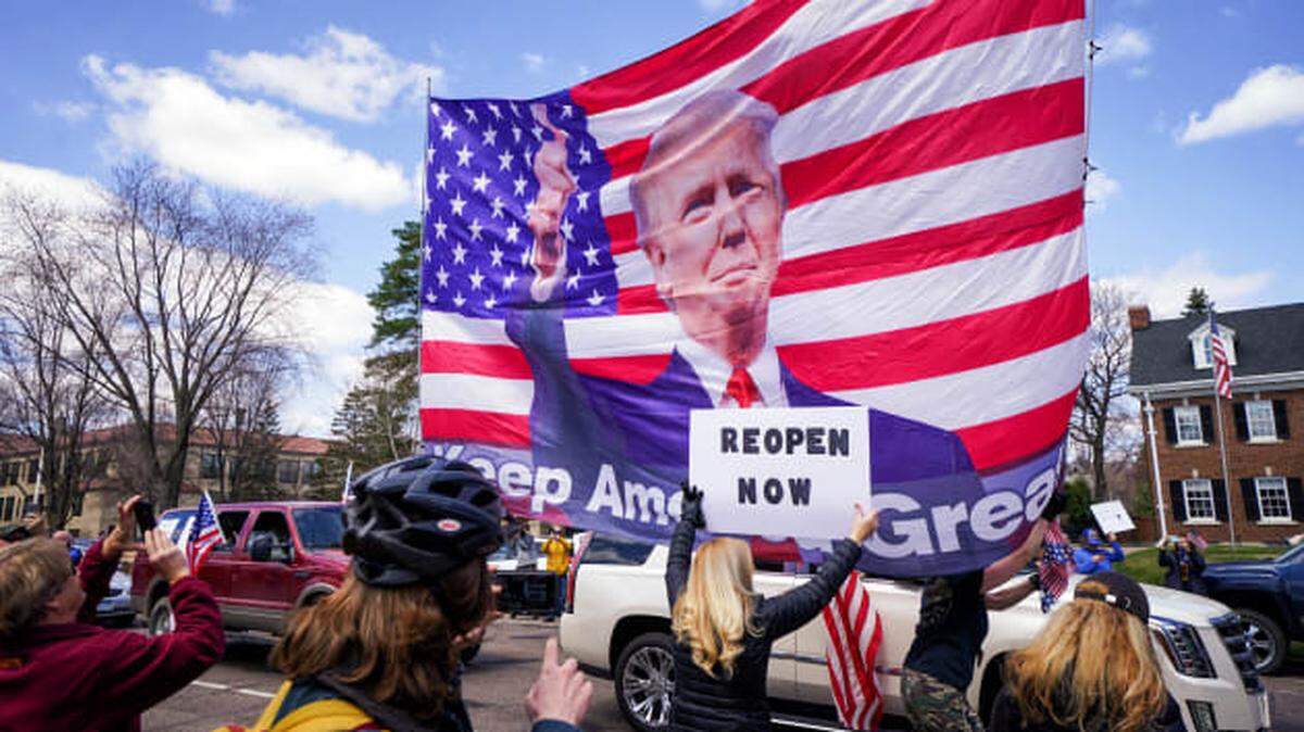 In April, protesters gathered outside the Minnesota Governor’s Residence demanding that stay-at-home orders be lifted.