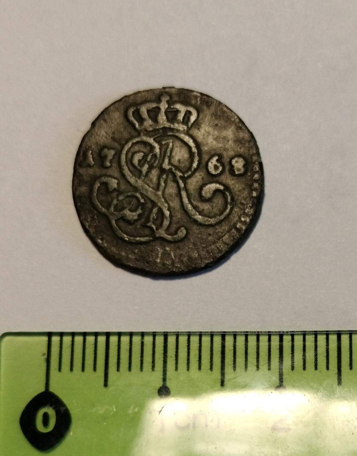 A Polish penny from 1768.