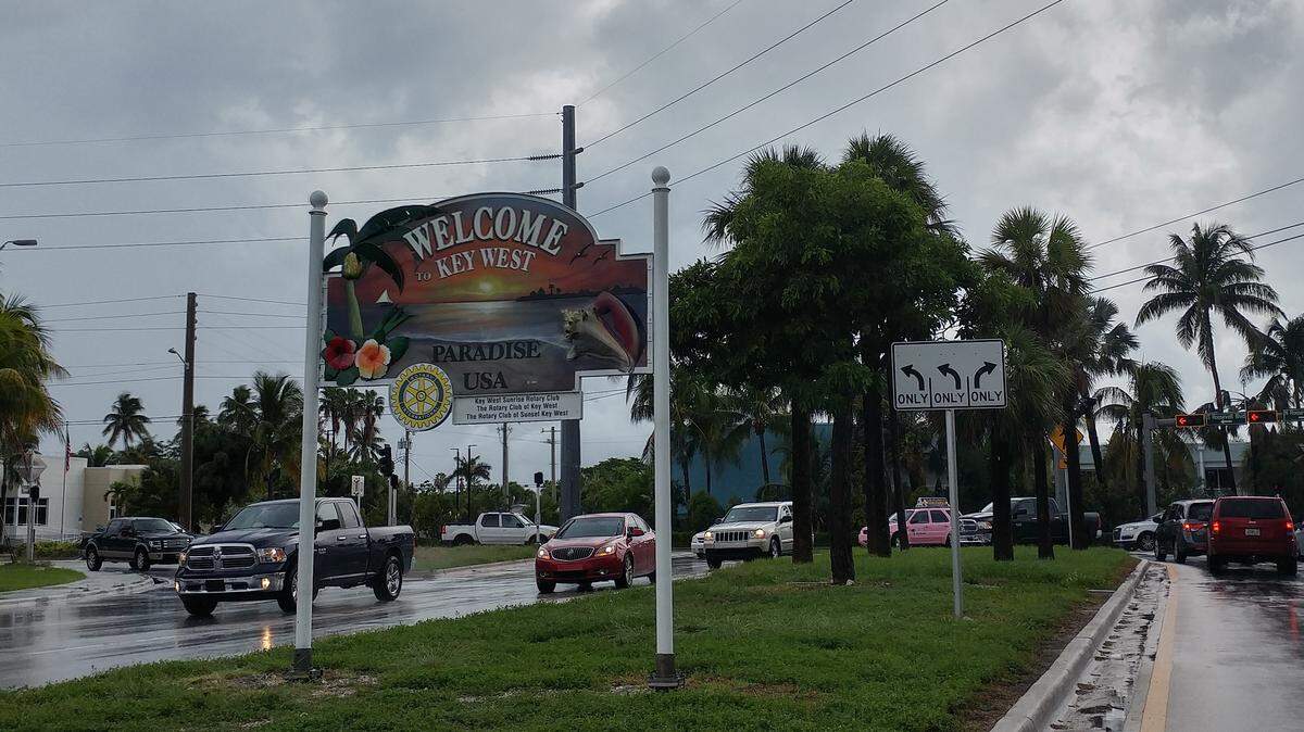 Key West’s welcome sign marks the sole way in and off the island on Friday, Sept. 21, 2018.