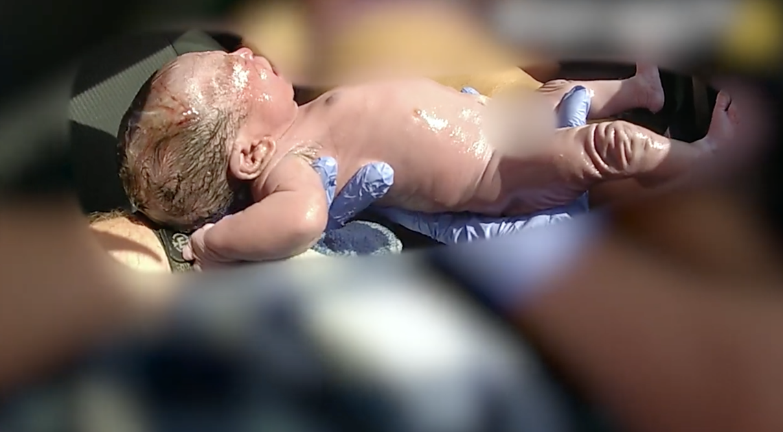 Hillsborough County Master Deputy Daniel “Red” Jones helped deliver this baby on the shoulder of Highway 60 near Plant City on April 30, officials say.