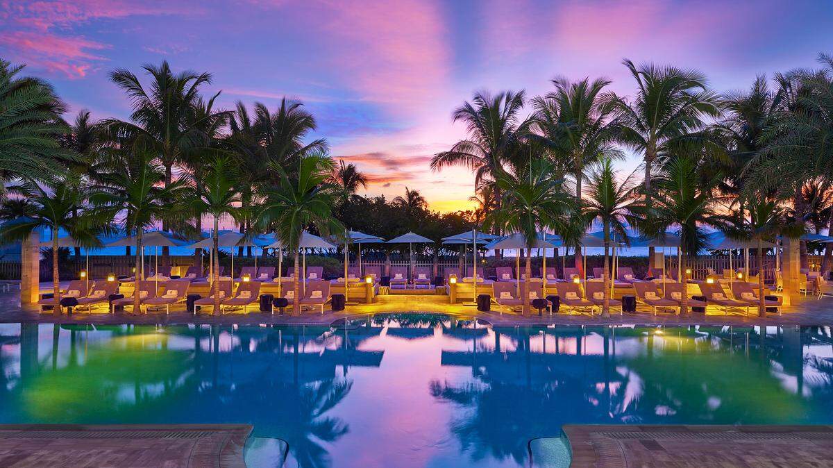 The pool at the St. Regis Bal Harbour resort, which was named a Five-Star hotel. The luxury property’s Remède Spa was named a Five-Star spa.
