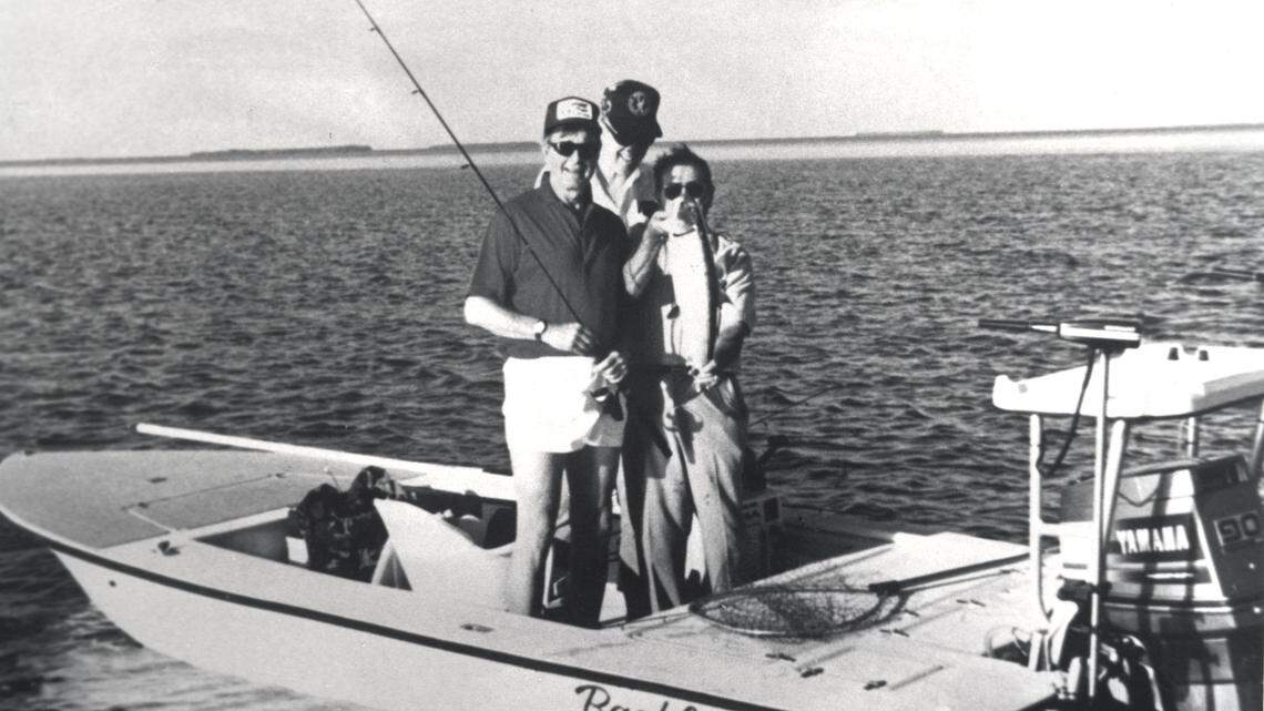 President George H. Bush fishing in the Keys C 1990. Gift Jeanette Gato.