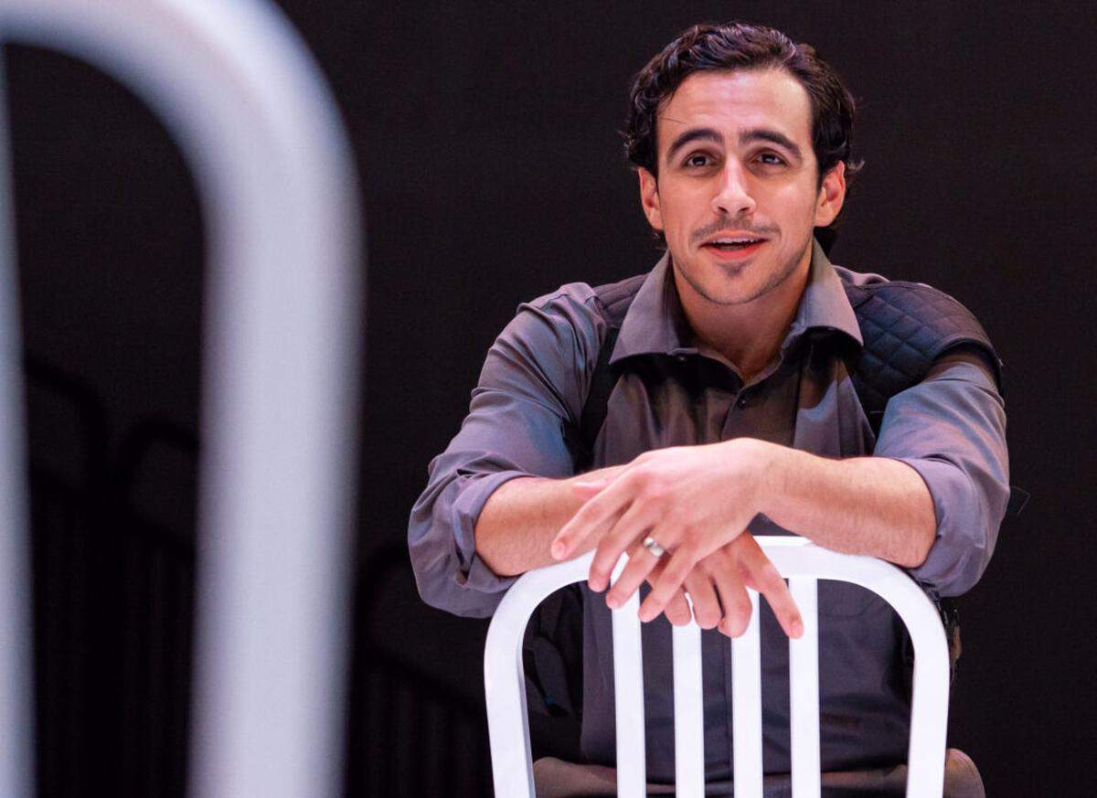 Gabriell Salgado plays cruel cop Ariel who has his own haunting past in “The Pillowman” at Zoetic Stage.