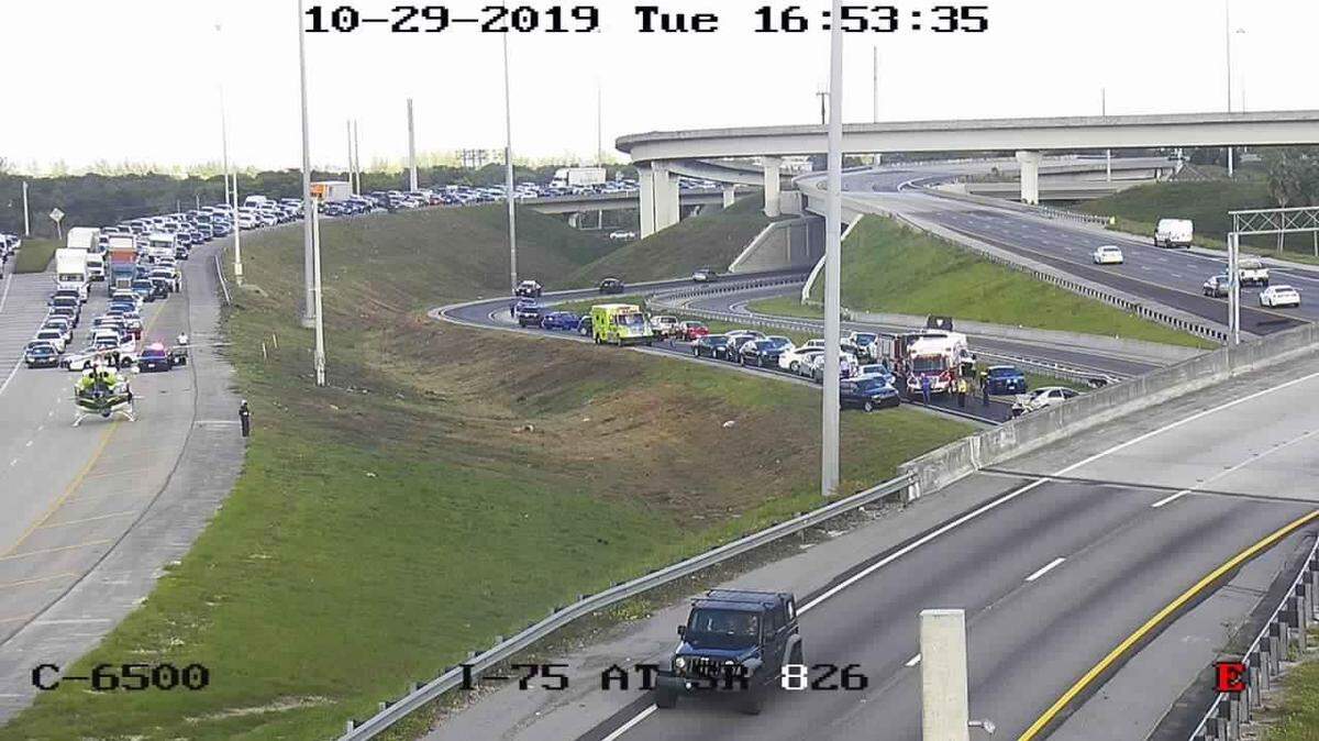 Miami-Dade Fire Rescue helicopter lands to airlift the trauma alert patient