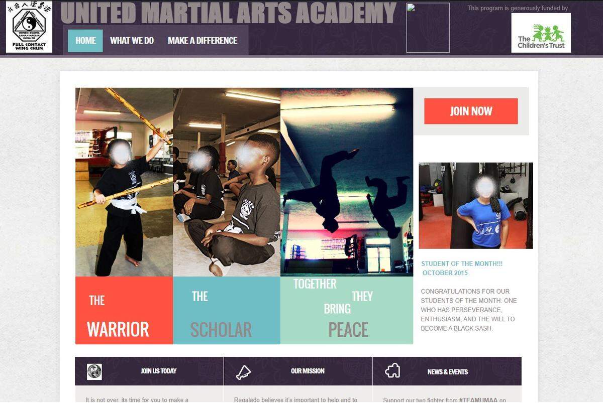 A screen shot of the website for the United Martial Arts Academy in Homestead. Miami-Dade prosecutors say the school falsely billed nearly $300,000 for students who didn’t exist.