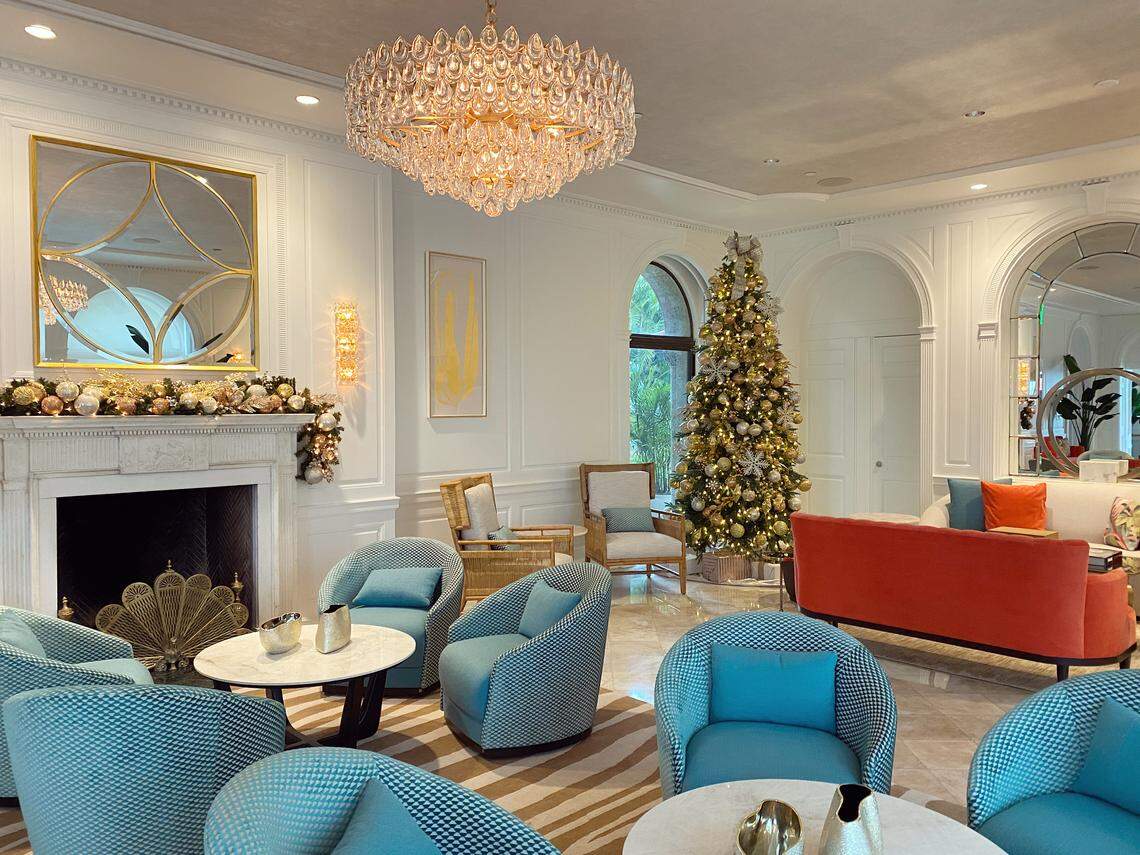 A photo of the drawing room in the Vanderbilt Mansion after renovations.