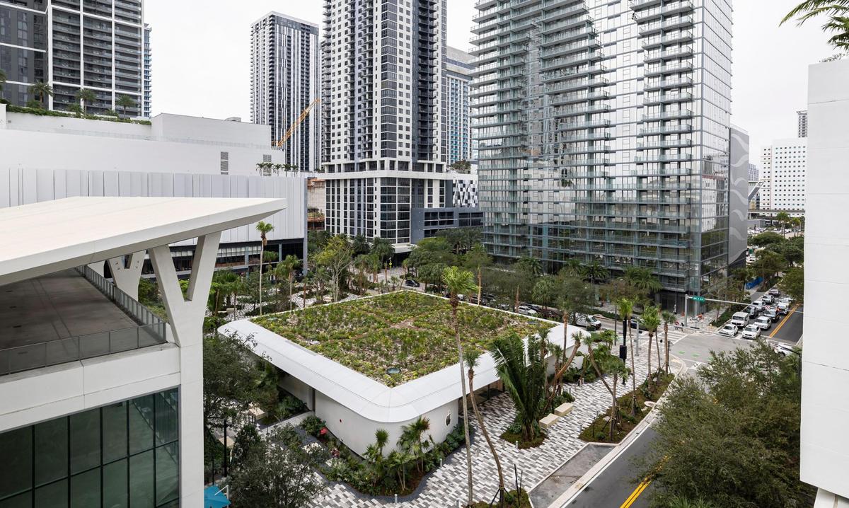 A general view of the new Apple Miami Worldcenter store on Wednesday, Jan. 22, 2025, in downtown Miami, Fla. Apple is set to open its newest store in downtown Miami on Friday, featuring a dedicated pickup area and a biophilic garden.