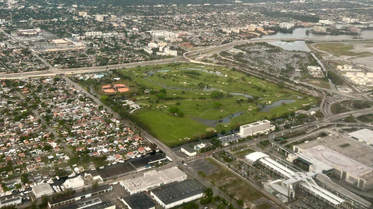 A 2022 view of city-owned Melreese golf course, the site of the planned development Miami Freedom Park, which will include a commercial strip and a soccer stadium for Inter Miami.