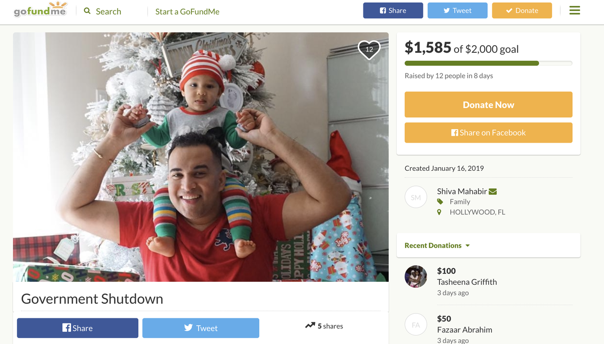 Shiva Mahabir’s GoFundMe page.