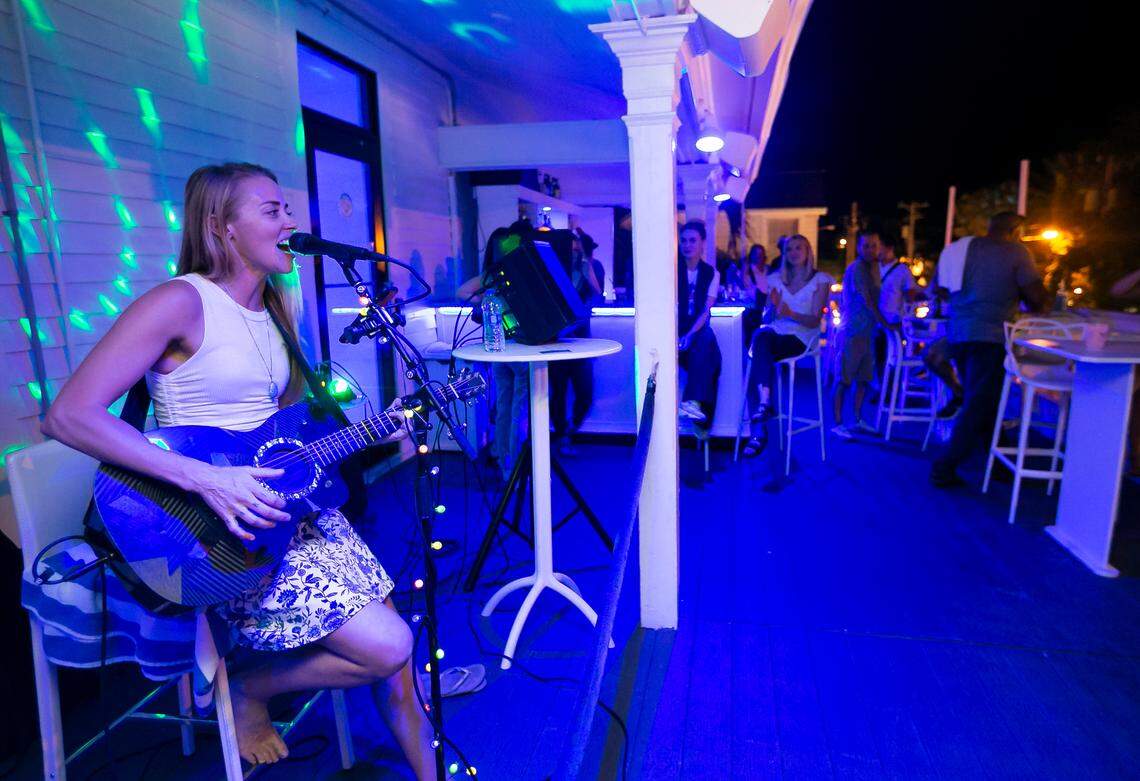 Kari Wolf performs at Halo Rooftop Lounge in Key West on Saturday, Dec. 11, 2021.