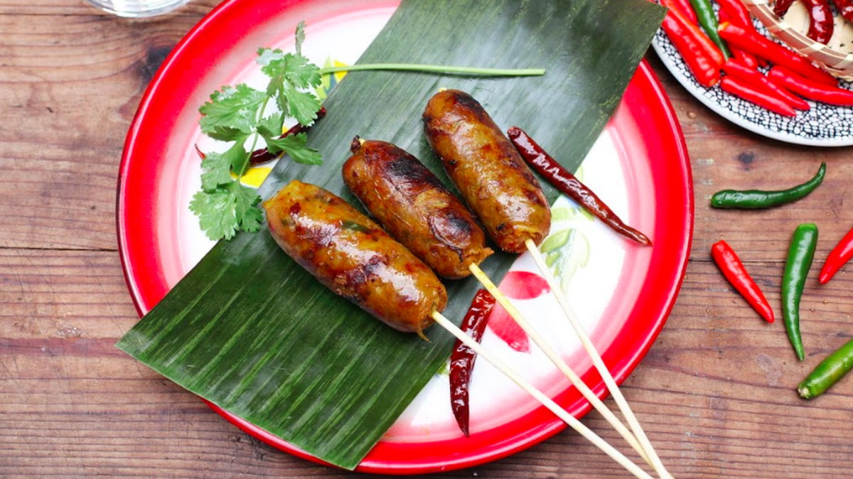 Sausage is only one of the things you can order on a skewer at Wayla BBQ.