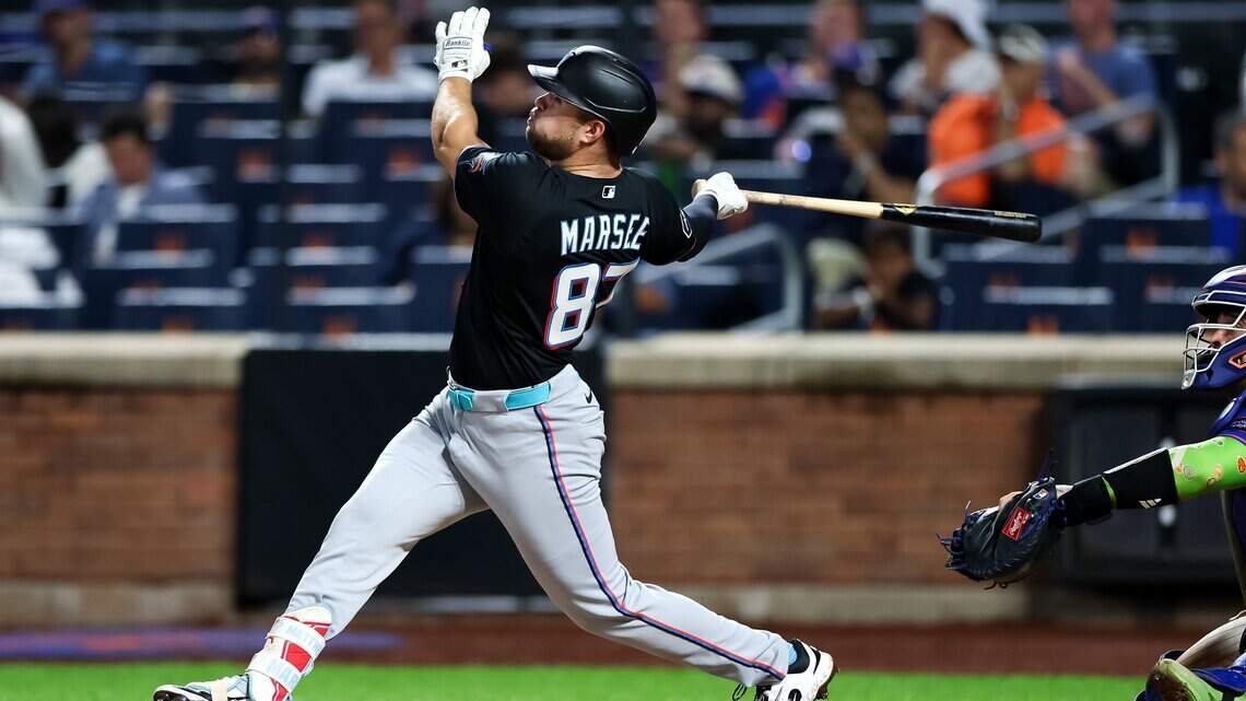 Marsee, Stowers hit home runs, but Marlins fall in series opener vs. Mets