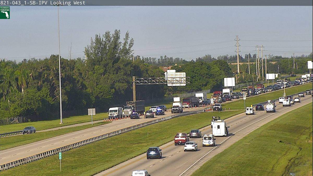 A fatal crash involving a motorcycle has closed all the northbound lanes of Florida’s Turnpike near Northwest 57th Avenue just after 6 a.m. on Sept. 14, 2018.