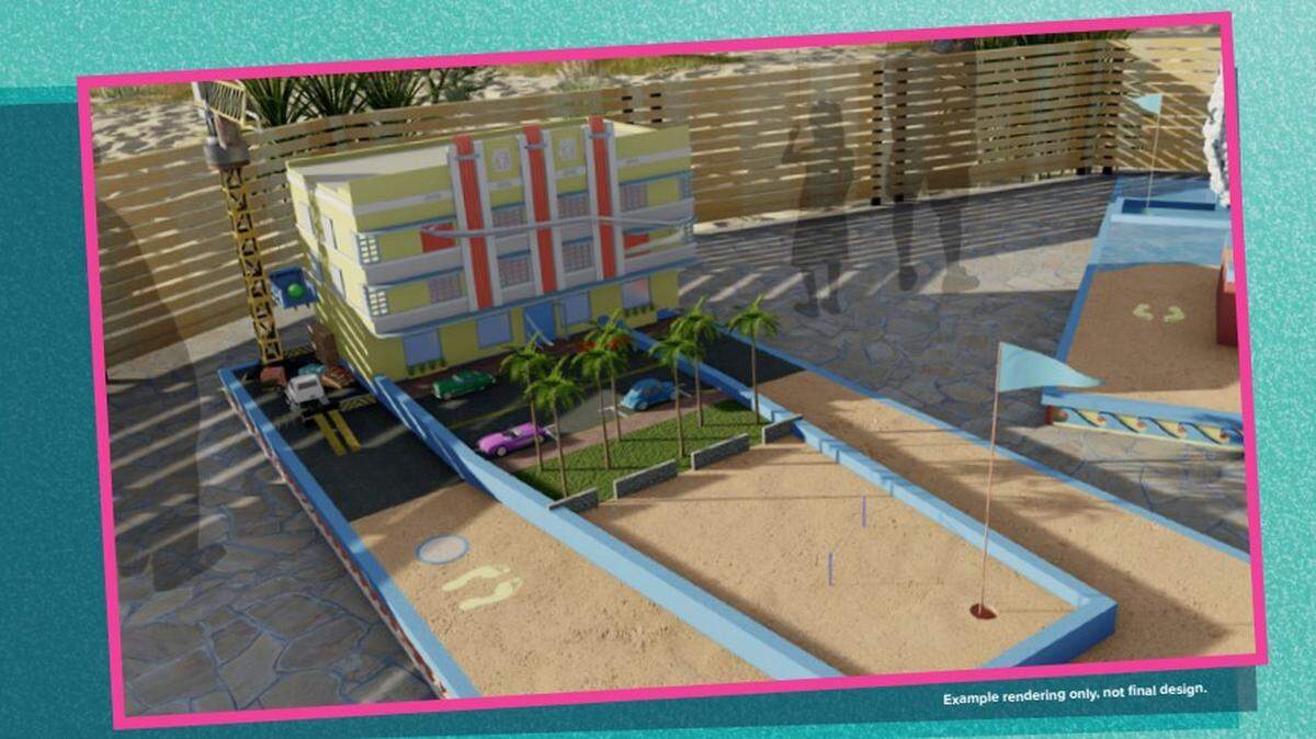 A rendering shows a sample hole of the proposed South Beach Putt project that is being considered for Lummus Park in South Beach.