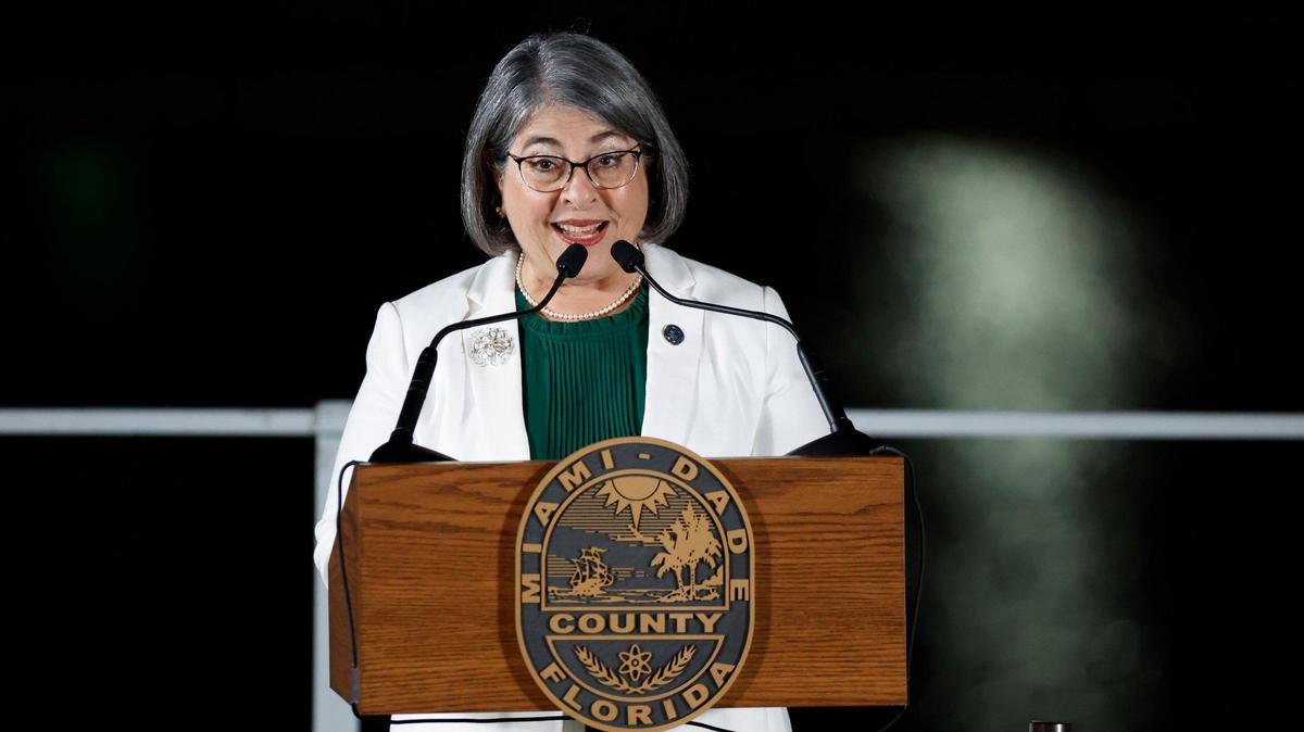 Miami-Dade County Mayor Daniella Levine Cava delivers her first State of the County address in front of a live audience since taking office in 2021. The event was held at Tropical Park Equestrian Center on Wednesday, January 25, 2023.