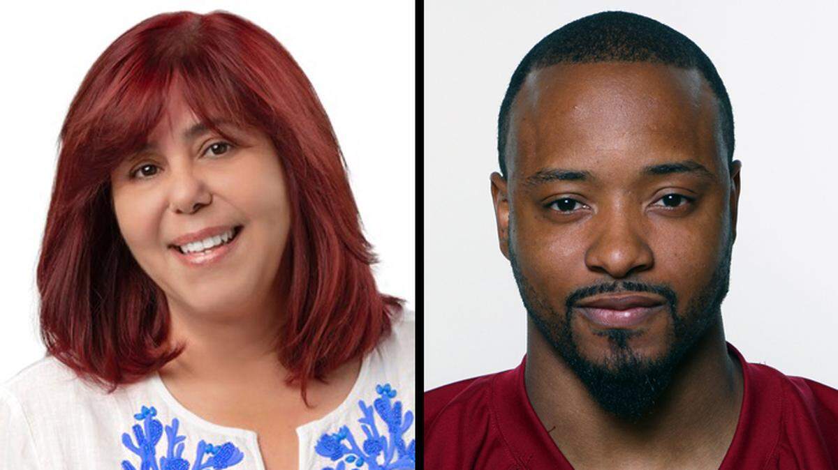 Medley Councilwoman Lily Stefano (left) is the longtime executive director of a charity created by former NFL star and Miami native Santana Moss (right). Last year, Stefano used donations to the charity to give gifts to Medley residents while promoting her mayoral campaign.