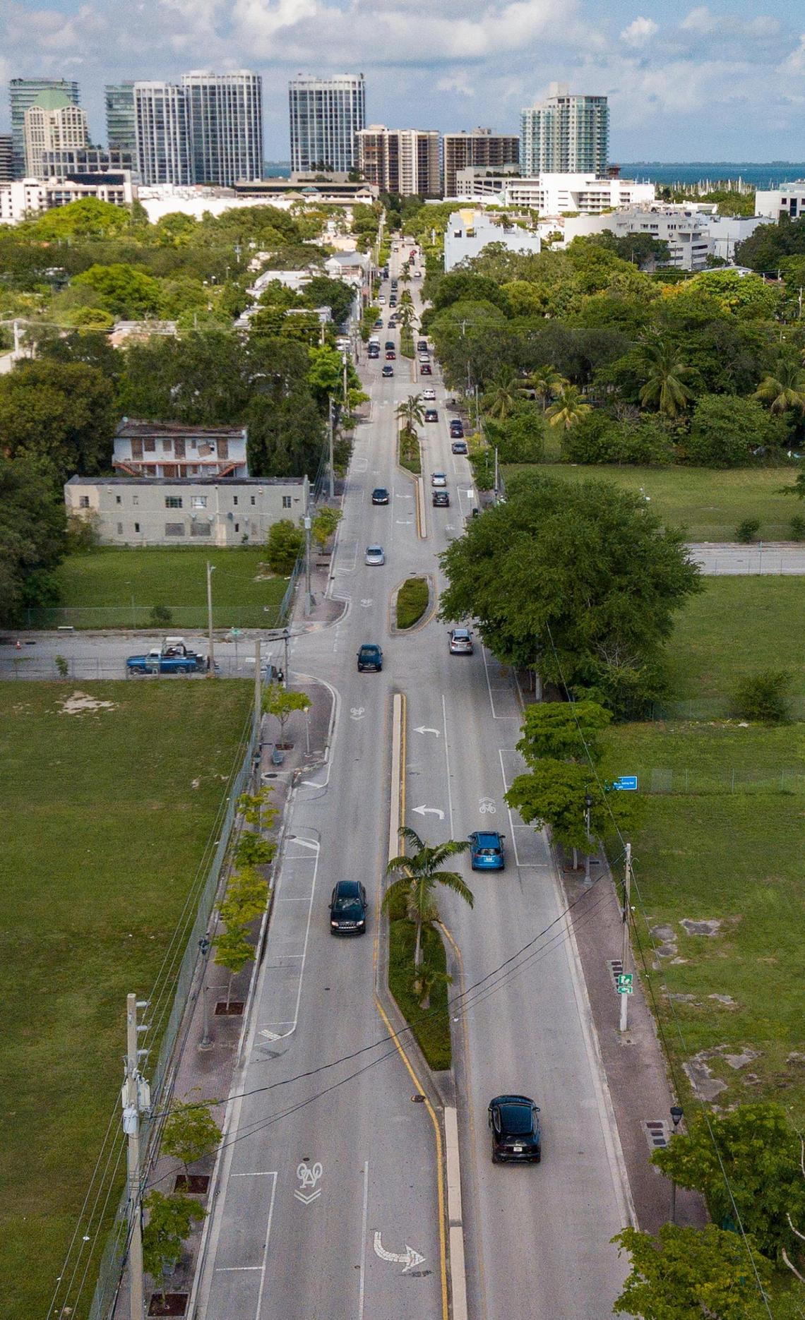 Grand Avenue, once the thriving commercial heart of Miami’s historically Black West Coconut Grove, stands mostly vacant on Friday, June 17, 2022. The Black community is disappearing amid real estate speculation and rapid gentrification.