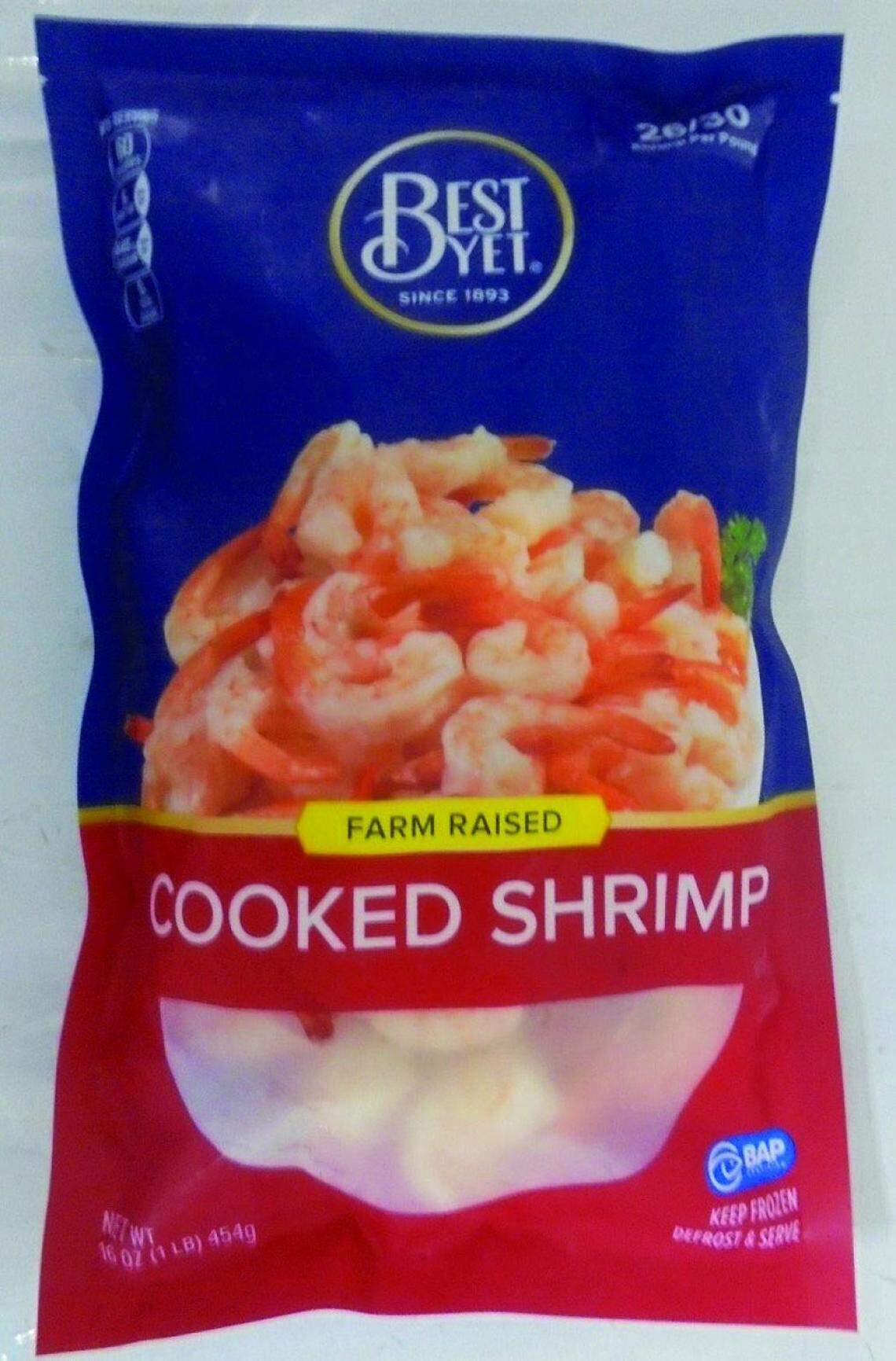 Best Yet Cooked Shrimp is among the shrimp recalled sold under the Best Yet brand.