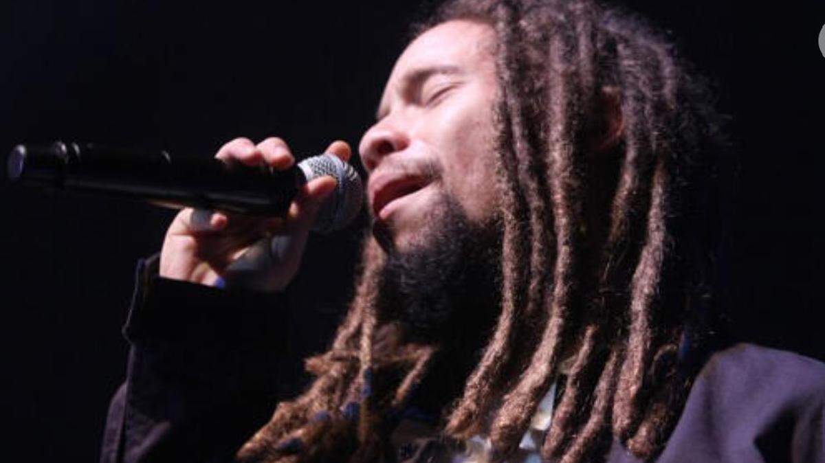 Joseph “Jo Mersa” Marley plays a 2015 show at the Paramount in New York. (Donald Traill / Invision/Associated Press)