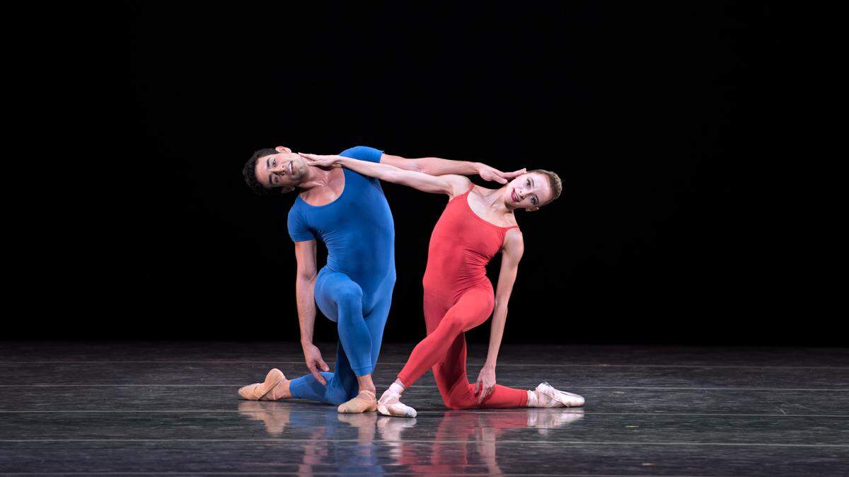 Miami City Ballet’s Nathalia Arja with Kleber Rebello in Peter Martins’ ”Calcium Light Night.”