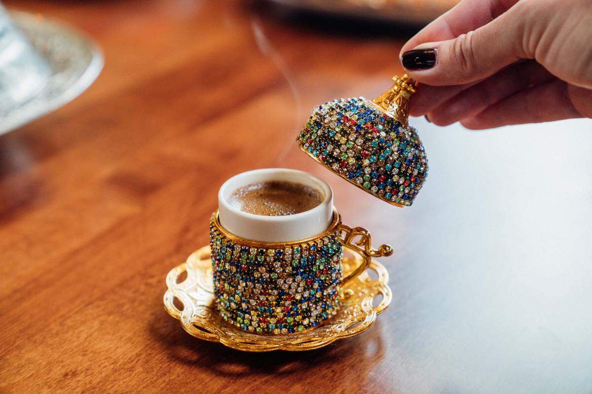 Turkish coffee is a specialty at Sumak restaurant in Miami Beach.