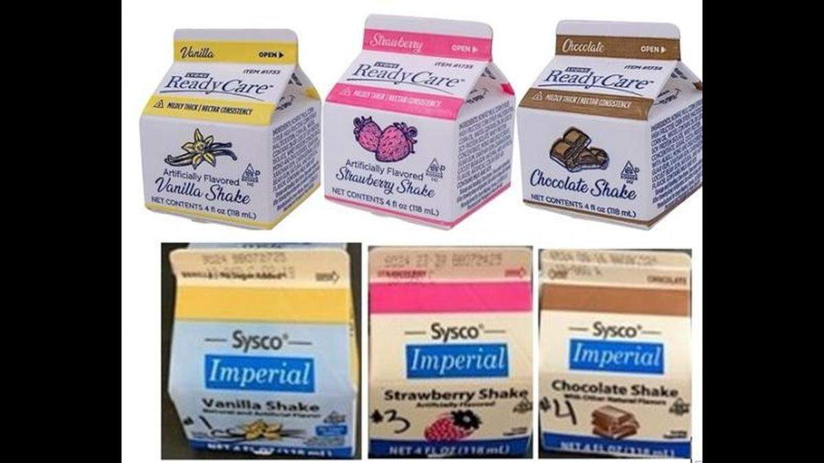 ReadyCare and Sysco Imperial Vanilla, Strawberry and Chocolate shakes are among those recalled by Lyons Magnus, which said the shakes were made by Prairie Farms Dairy.