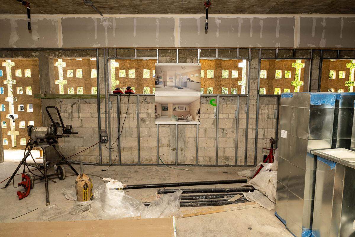 Renderings of the TSA security area of Miami International Airport’s new private terminal on Wednesday, July 23, 2025, in Miami, Fla.