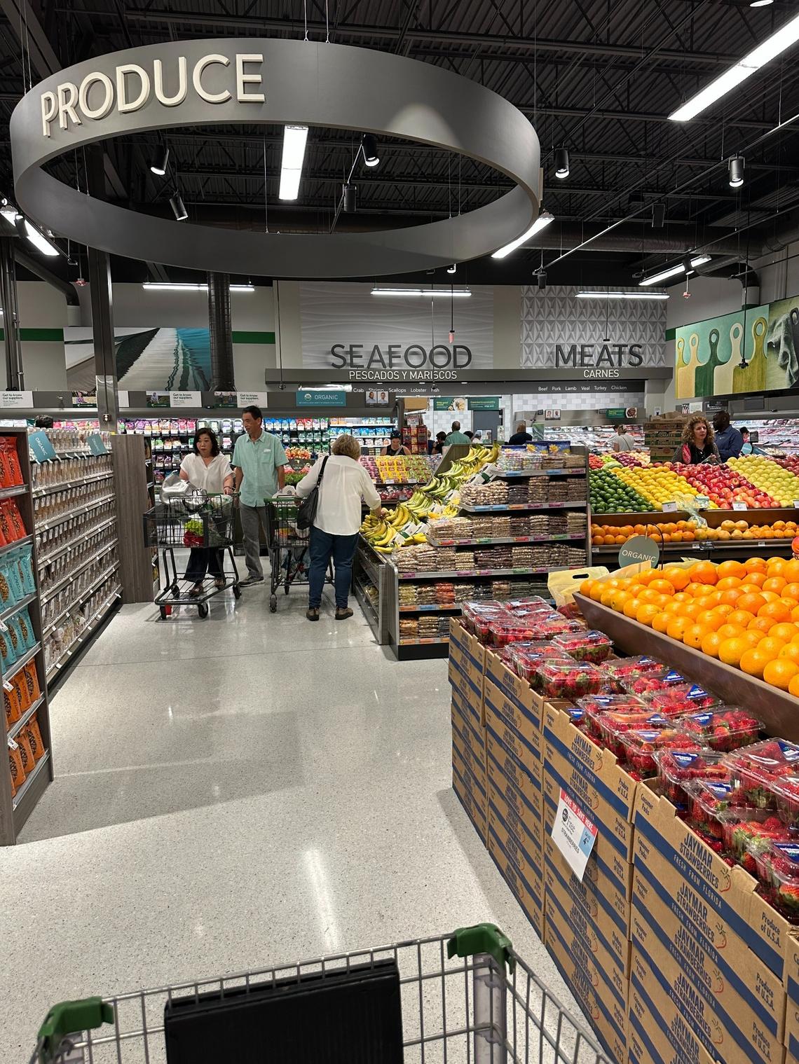 View of the Seafood and Meats departments from the Produce at the new Briar Bay Publix on March 2, 2025.