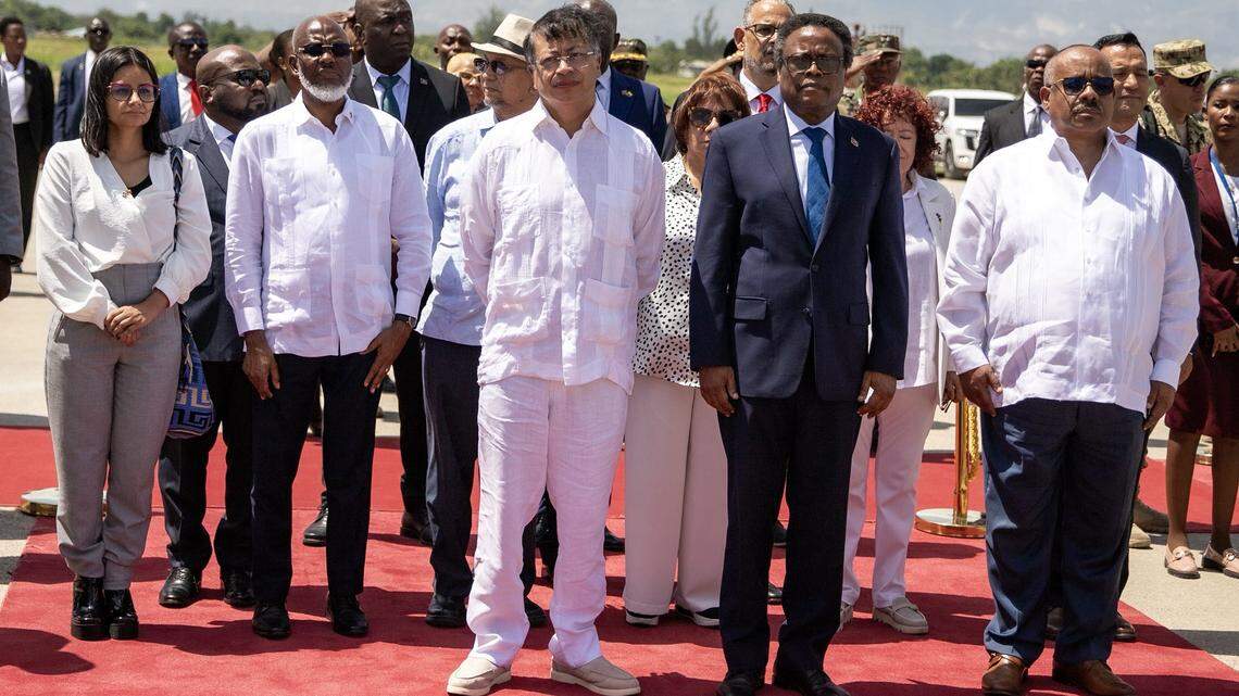 Colombian President Gusatavo Perto arrived in Port-au-Prince, Haiti on Friday, July 18, 2025. The visit is his second this year and he was received by members of the country’s embattled Transitional Presidential Council at the Toussaint Louverture International Airport.