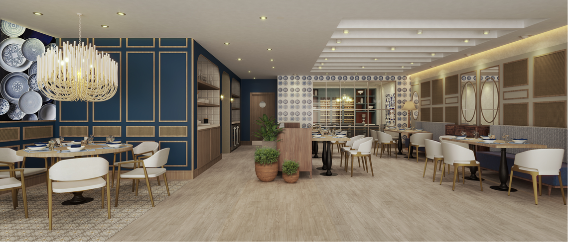 This rendering shows the interior of Casa Mariano in Doral, due to open early this summer.