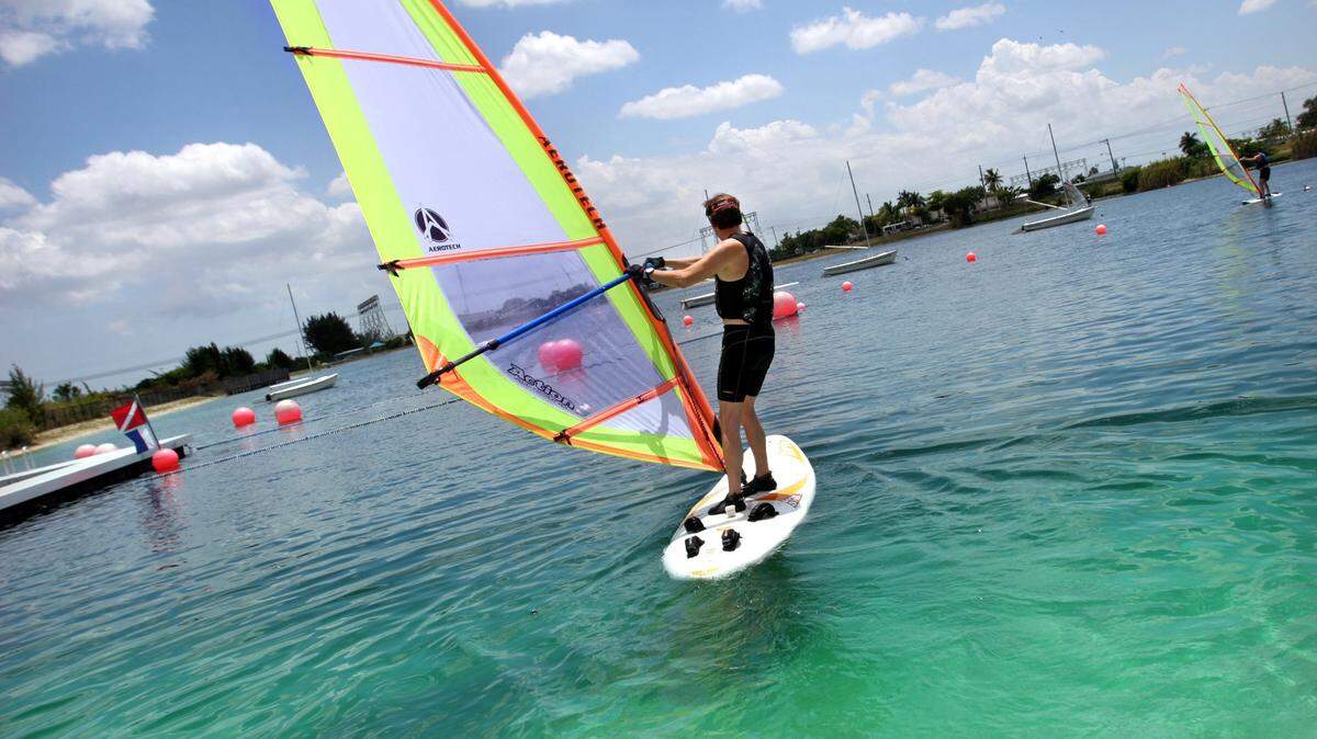 Tigertail Lake Center operated by Broward Community College in Dania Beach is a water sports mecca.