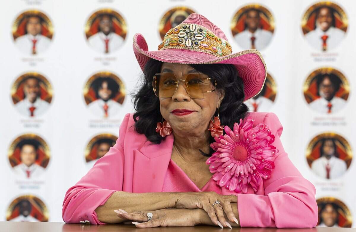Rep. Frederica Wilson, D-Miami., is photographed at a 5000 Role Models of Excellence chapter at Andover Middle School on Thursday, May 28, 2026, in Miami Gardens, Fla.