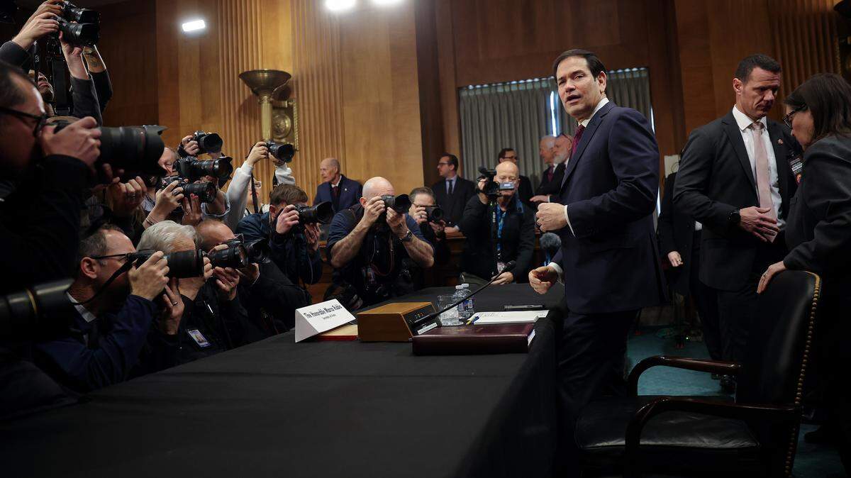 Secretary of State Marco Rubio arrives to testify during a Senate Foreign Relations Committee hearing on Capitol Hill on Jan. 28, 2026 in Washington, DC. This is the first time Rubio has testified before Congress since the Trump administration attacked Venezuela and seized President Nicolas Maduro, bringing him to the United States to stand trial. 