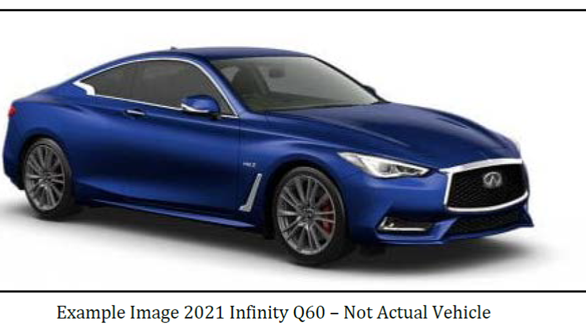 The Florida Highway Patrol is looking for a 2018-2021 midnight blue Infinity Q60, similar to the one pictured. Investigators say it may have been involved in a shooting on Florida’s Turnpike in Broward on July 31, 2021.