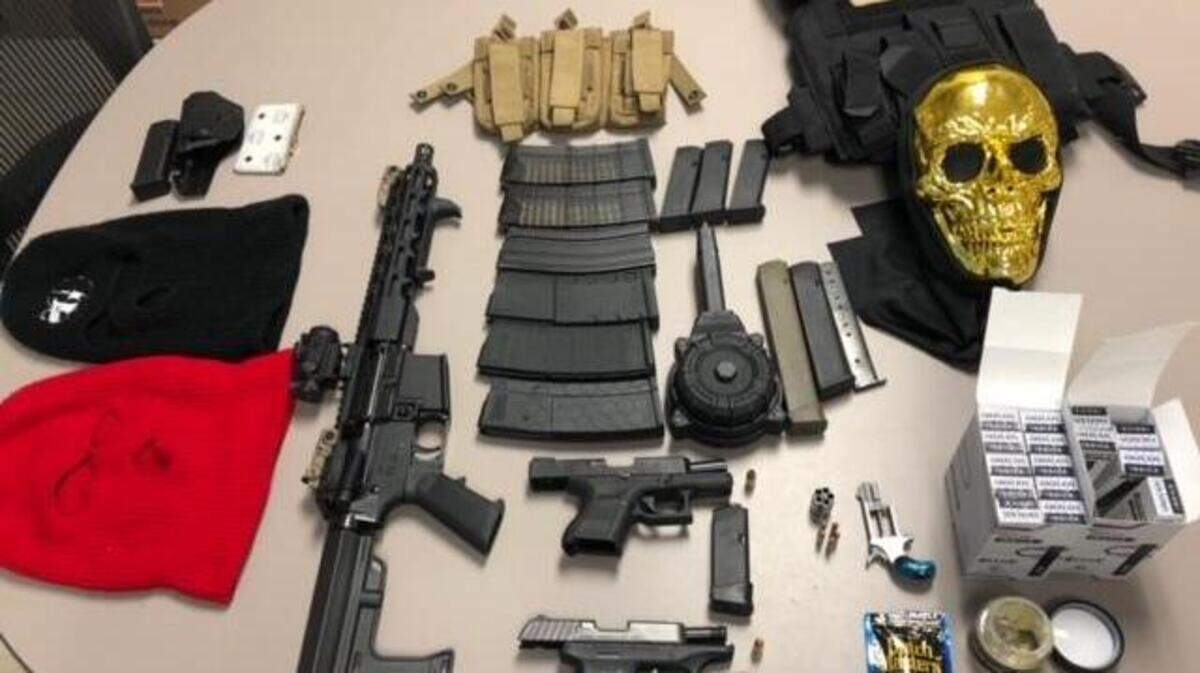 A gold-colored mask that resembles Skeletor, He-Man’s archenemy, a short barrel AR-15 rifle and three loaded handguns were some of the items found during a traffic stop on Monday, Oct. 24, 2022, Florida deputies say.